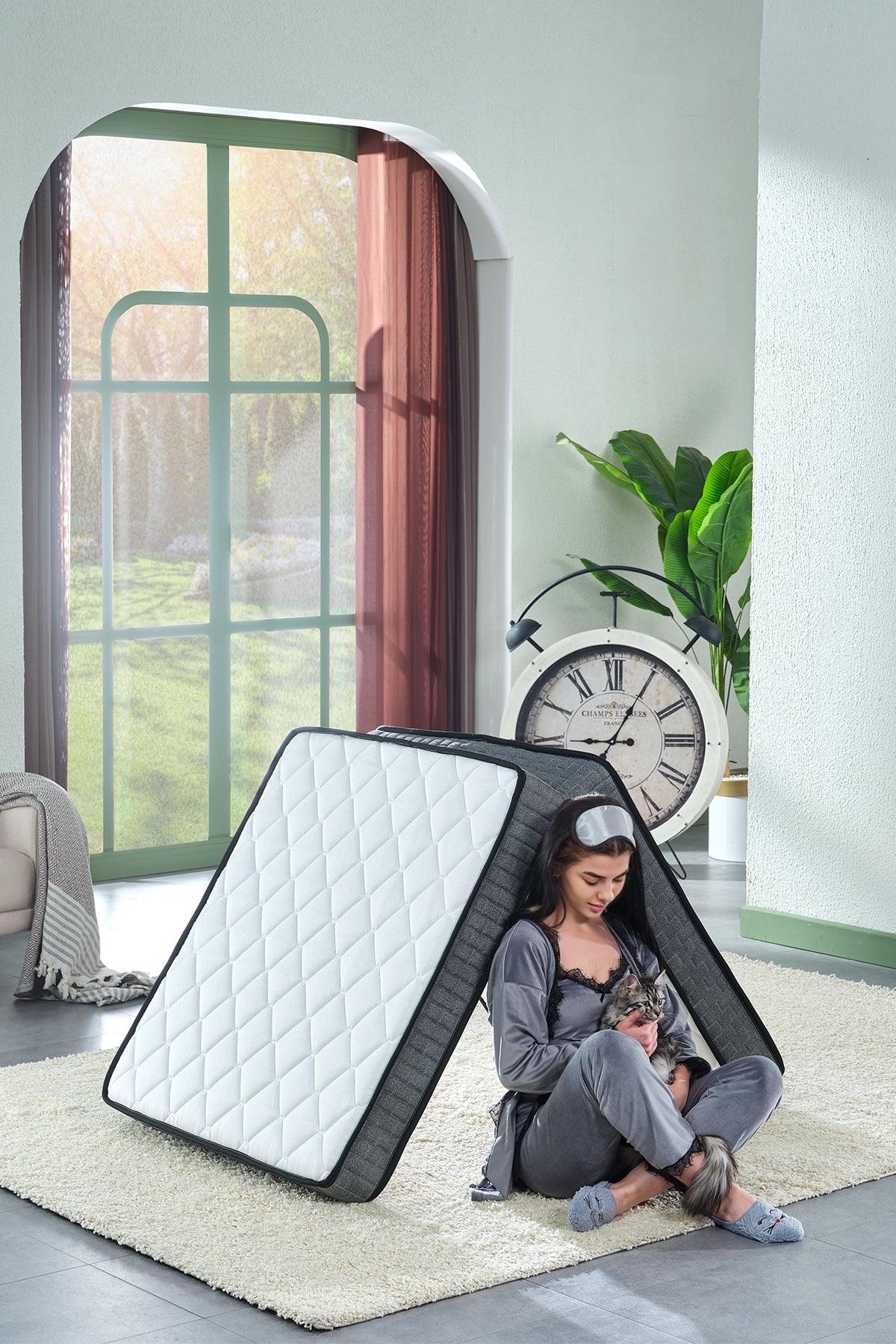 Deluxe Gri Katlanır Yatak